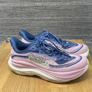 Hoka One One Pink and Blue Athletic Shoes